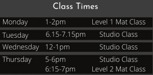 CHC pilates class time table
